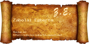 Zabolai Egberta névjegykártya